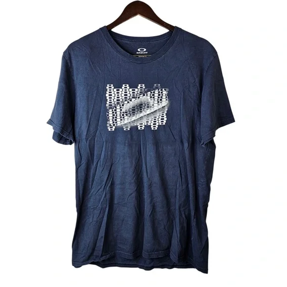 Oakley Men's XL Navy Regular Fit Graphic T-Shirt - Streetwear Tee - Picture 2 of 5